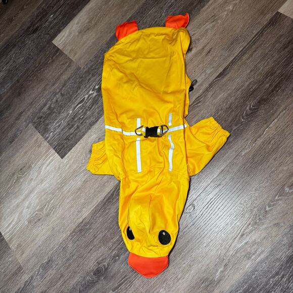 PUPTECK Yellow Duck - Dog Raincoat jacket  with Hood & Harness Built-in Large - Picture 1 of 6